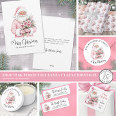 Santa Claus Pink Christmas Satijnen Lint