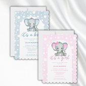 Schattig Olifant blauw Baby shower Dank u Kaart
