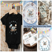 Cute Blauwe Olifant Baby Shower Mama Romper