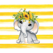 Chic Sunflower Elephant Stripes Custom Poster