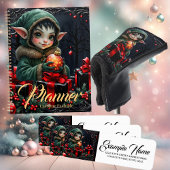 Schattige Elfkind in groene jas met capuchon Keramisch Ornament