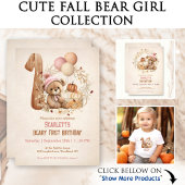 Herfst Beer Meisje 1e Verjaardag Gable Bedankdoosjes