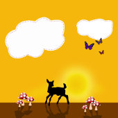 Leuke Fawn - het Gelukkige Wenskaart van de Kaart