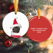 Kute kerstpug-puppy Santa Legpuzzel