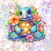 Leuk bloemig Zee schildpad en bubbels Baby shower Servet