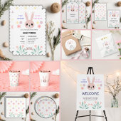 Schattigee Bloemen Tiny Hopper Bunny Baby shower Kaart