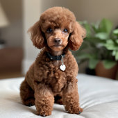 Teacup Poodle with Hat Canvas Afdruk