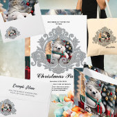 Schattige pluizig kerst polar beer met cadeau. feestdagenkaart