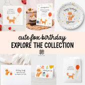 Cute Fox Modern Children's Party Paper Borden Papieren Bordje