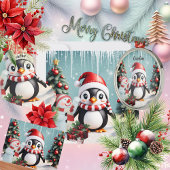 Schattigee grappige pinguïn. feestdagenkaart