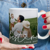 Mam schattige moderne script multi foto gift latte latte mok