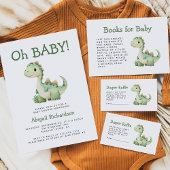 Schattigee Groene Dinosaurus QR Code Boy Baby show Kaart