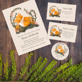 Schattige groen Little Fox Baby shower Kaart