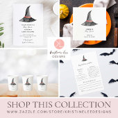 Waterverf Halloween Witch's Pet Elegant simpel Etiket