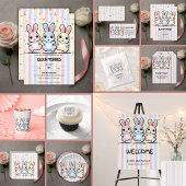 Schattige Hart Bunny Hoppers Baby shower Bedankkaart