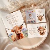 Foto Schattige Highland Koe 1st Birthday Bedankkaart