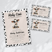 Boeken voor Baby Holy Koe Twins Baby shower Informatiekaartje