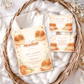 Cute Illustrated Little Meatball Baby Shower Kaart