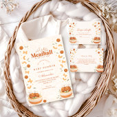 Cute Little Meatball Baby Shower Kaart