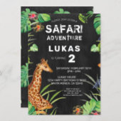Cute Oerwoud Safari Giraffe Birthday Return Addres Etiket