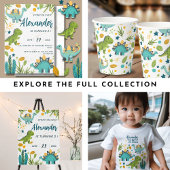 Dank u Stomping Tyrannosaurus Dinosaurus Verjaarda Ronde Sticker