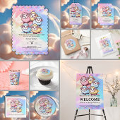 Schattige Kawaii Little Lamb Baby shower Kaart