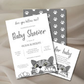 Leuke kitty kat Geslacht Neutraal Baby shower Papieren Bordje