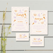 Schattige Lavendel & Oranje Vlinder Baby shower Confetti