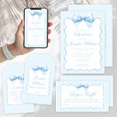 Sweet blue bow baby boy shower dank u sticker