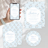 Schattige blauw houten schommelpaard verjaardagsjo waterfles etiket