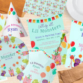 Cute lil monster cartoon leuke verjaardagsfeestje papieren bekers