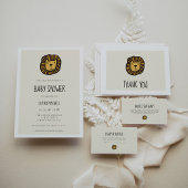 Schattige oerwoud leeuw Baby shower Dank u Briefkaart