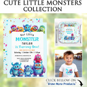 Kleurrijk monster Verjaardag Dank u kaart