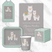 Schattigee Boho Llama baby shower boeken voor baby Informatiekaartje