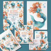 Schattigee Zeemeermin Ocean Marine Life Girl Kids  Kaart