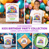 Schattigee Monsters Kids Verjaardagsfeest Papieren Papieren Bordje
