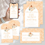 Schattige chique Sinaasappel kleine pompoen Baby s Kaart