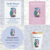 Schattigee Roze Meisje Uil Verjaardag Bedankt Bedankzakje