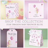 Pastel Roze Baby Dragon Meisje Baby shower Ronde Sticker