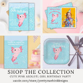 Schattigee Roze Meisjes Axolotl Verjaardagsfeest Poster