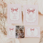 Schattige Roze Bow Coquette 1e Verjaardag Papieren Bordje