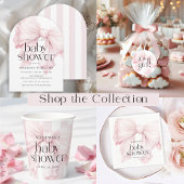 Schattigee Roze Coquette Bow Het is een Meisje Ronde Sticker