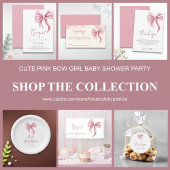 Schattigee Girly Pink Bow Papieren Bordje