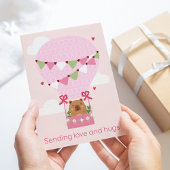 Cute Capybara Hot Air Balloon Cadeaupapier