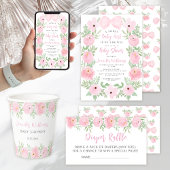 Schattige roze strik baby meisje douche dank u kaa kaart