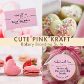 Cute Pink Kraft Heart Bread Care Instructions Bedankkaart