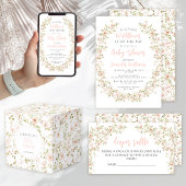 Pastel roze kleine wilde bloem baby meisje douche bedankdoosjes