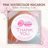 Roze Aquarel Macaron Cake Verzorgingsinstructies Bedankkaart