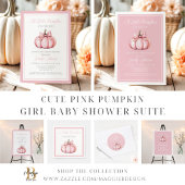 Cute Pink Pumpkin Girl Baby Shower Papieren Bordje