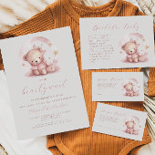 Budget Teddybeer Roze Meisje QR Code Baby shower